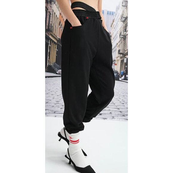 NWT For Love & Lemons Frankie Black Sweatpants-sz Small - Picture 4 of 11